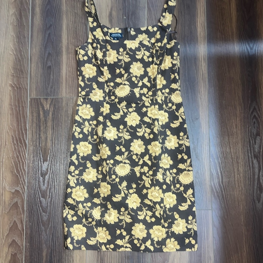 Jones New York Vintage Floral Square Neck Mini Dress Size 6